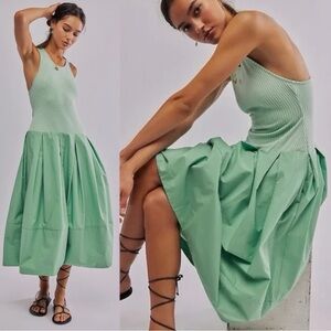 Free People Drops Of Venus Midi Dress in Size XL Preppy Sundress Spring